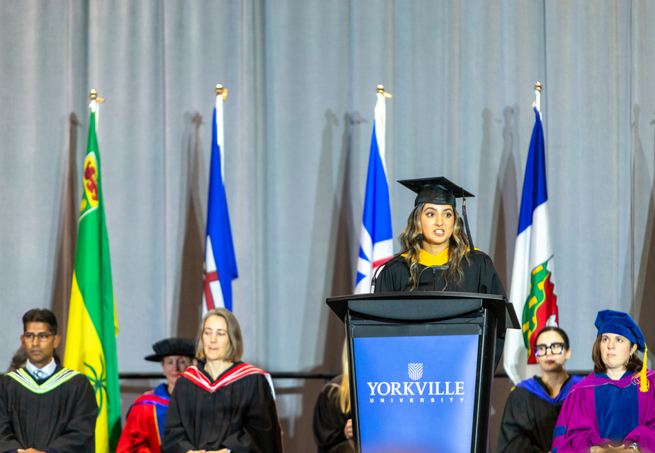 Daveena Sangha at Yorkville's Fall 2025 Convocation in Fredericton